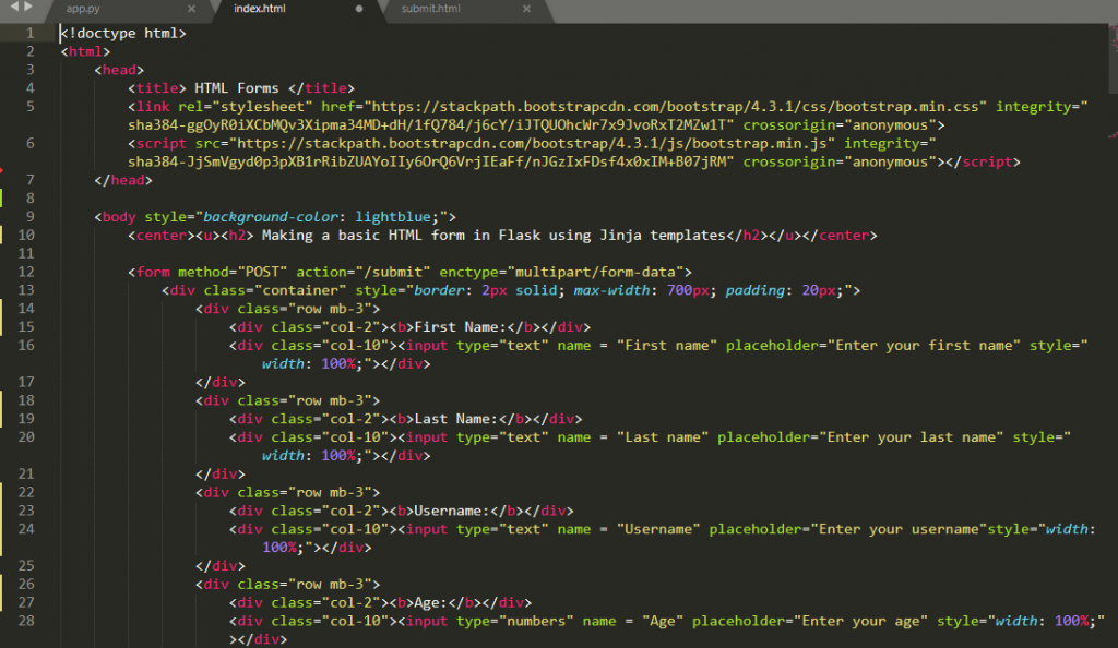 How To Make A Basic HTML Form In Flask? - GUVI Blogs