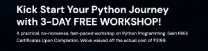 National Coding Week is here! HCL GUVI unveils 3-day Free Python Workshop with Certification.