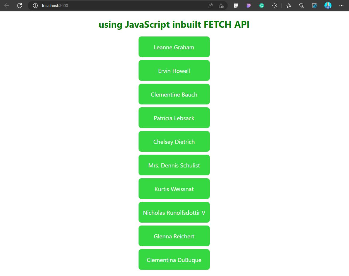 React Fetch API