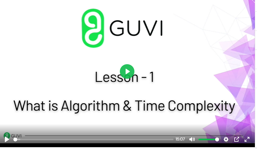 Guvi course on data structure and algorithms