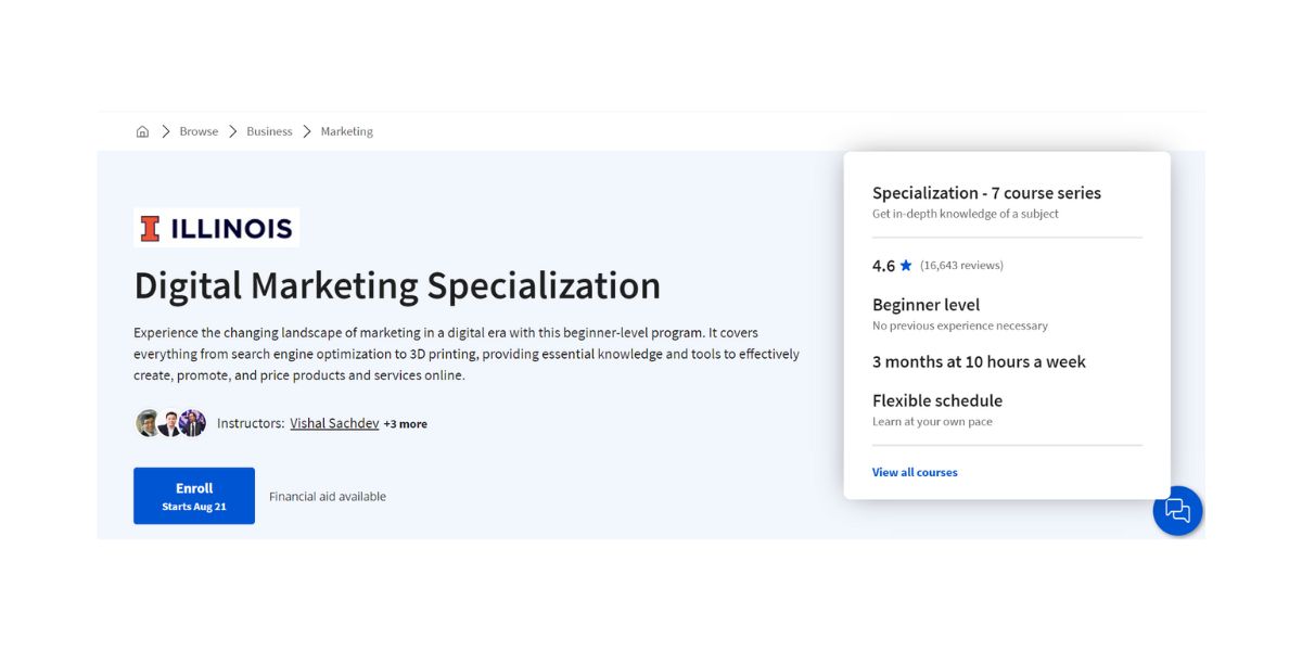Coursera digital marketing course