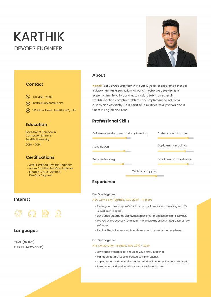 Best DevOps Engineer Resume Example 2025 1 Best DevOps Engineer Resume Example