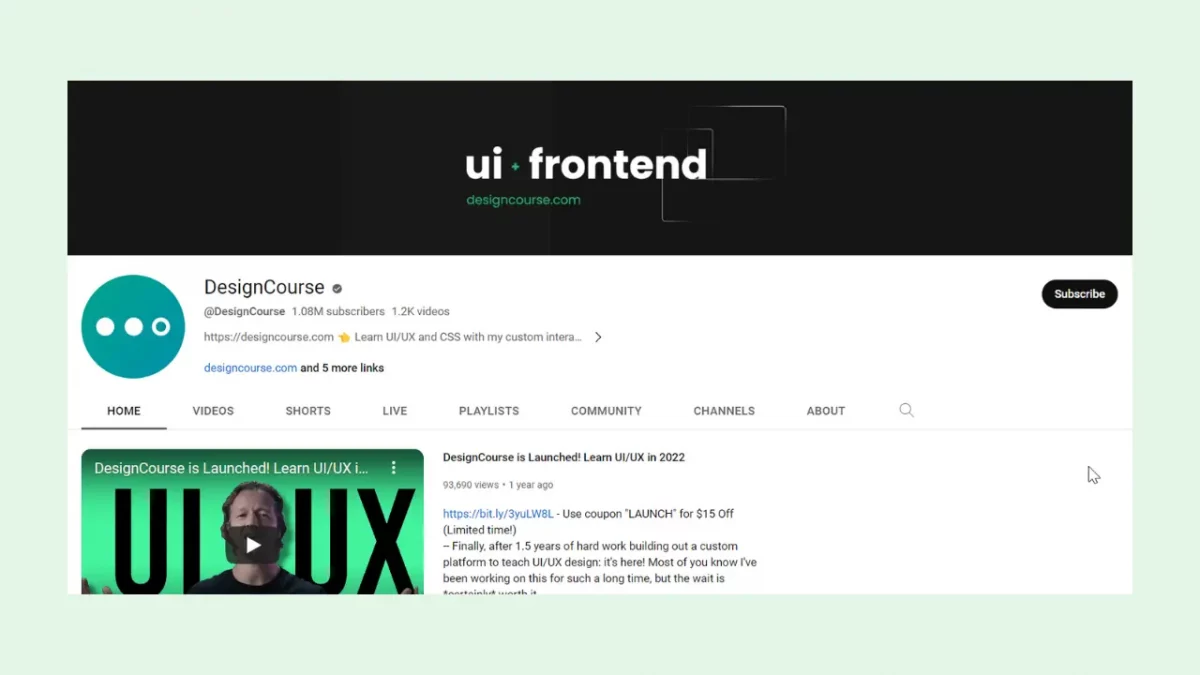 designcourse yt channel