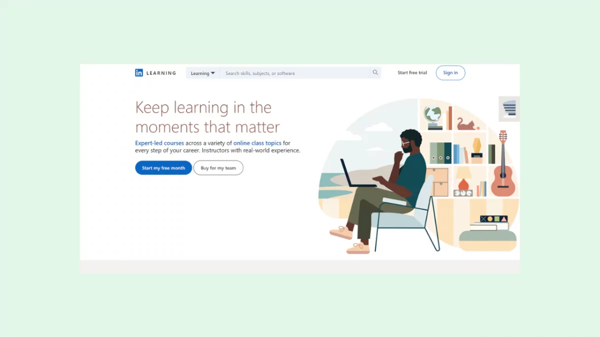  LinkedIn Learning web page