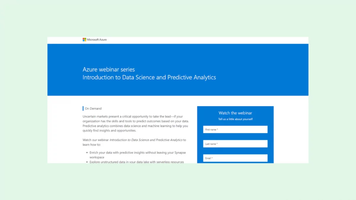 Microsoft's Azure Data Science Webinar