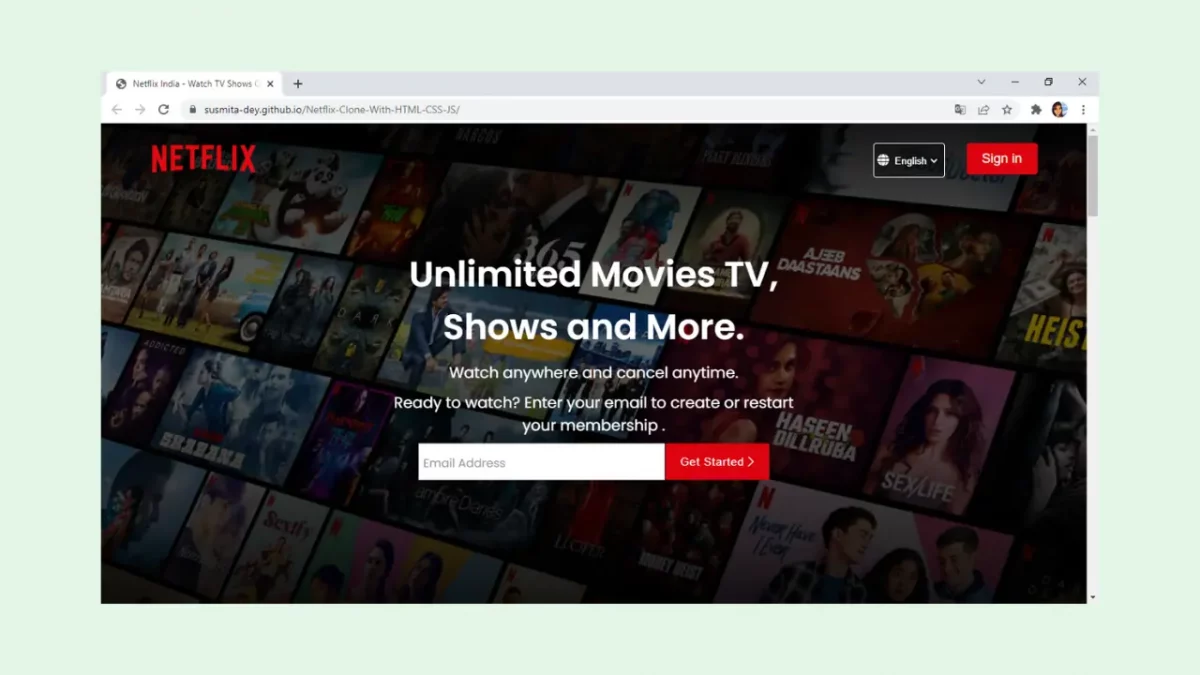 netflix homepage clone