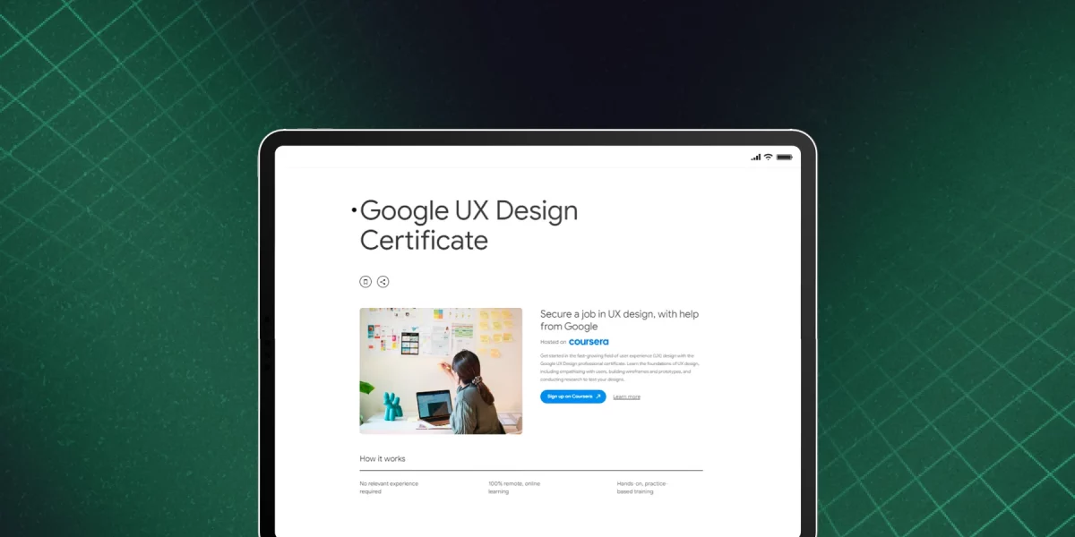 Google UI UX design course