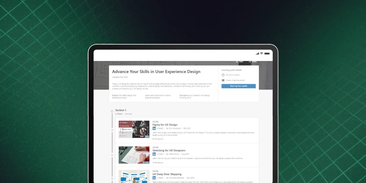 LinkedIn learning best UI UX design courses