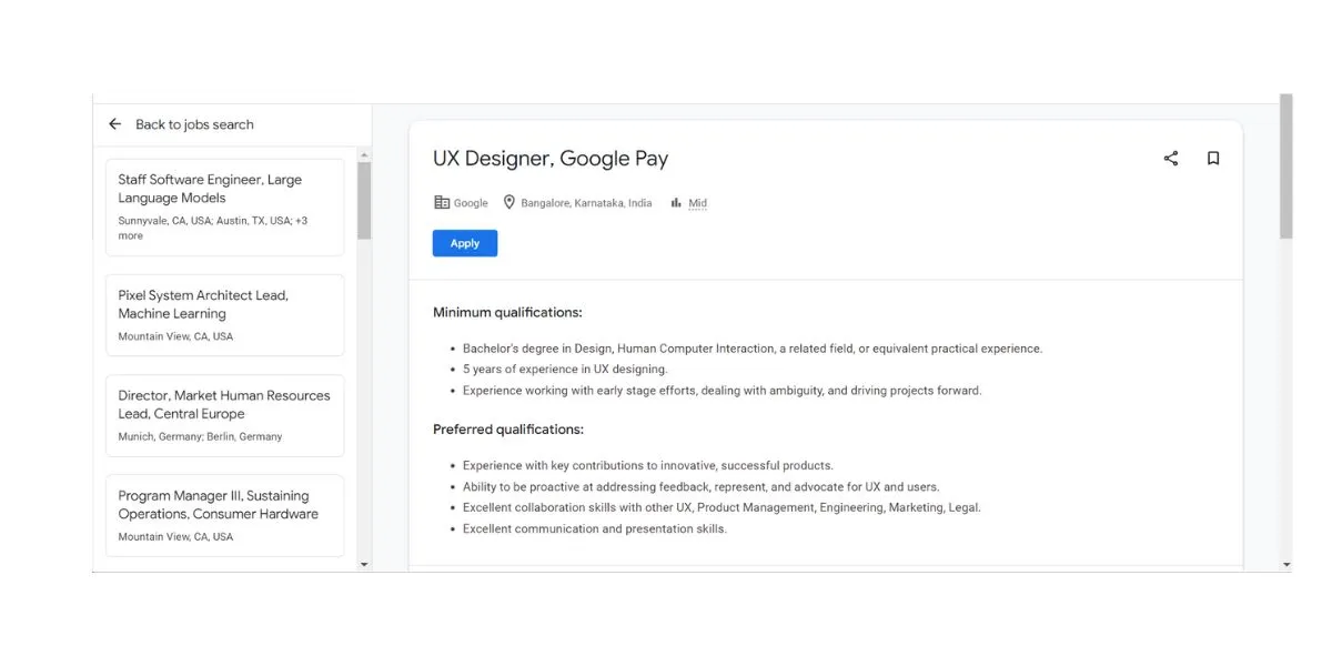 UX designer Job Description - Google 