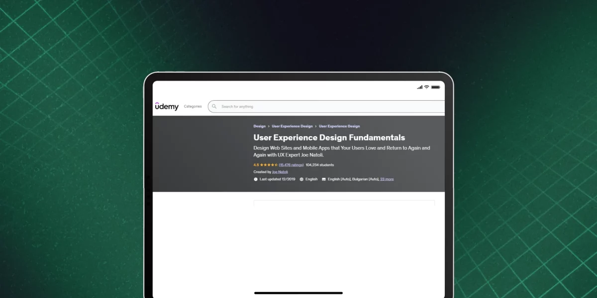 Udemy UI UX design courses