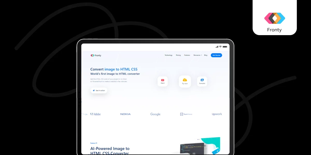 Fronty AI tool for UI/UX designing