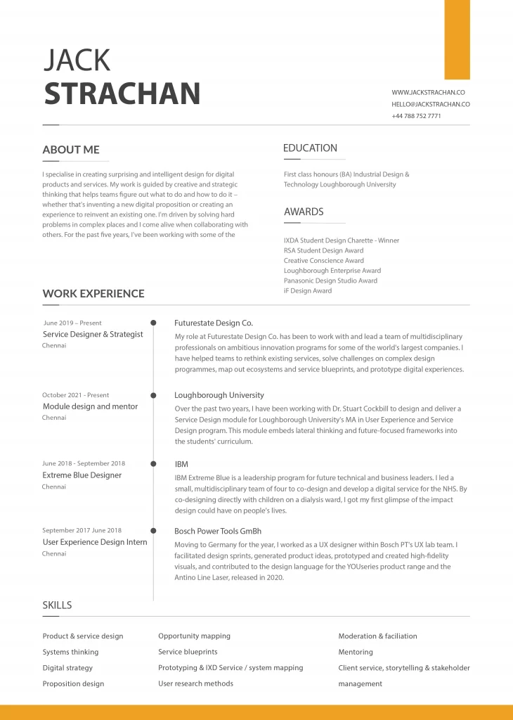 ux designer resume examples