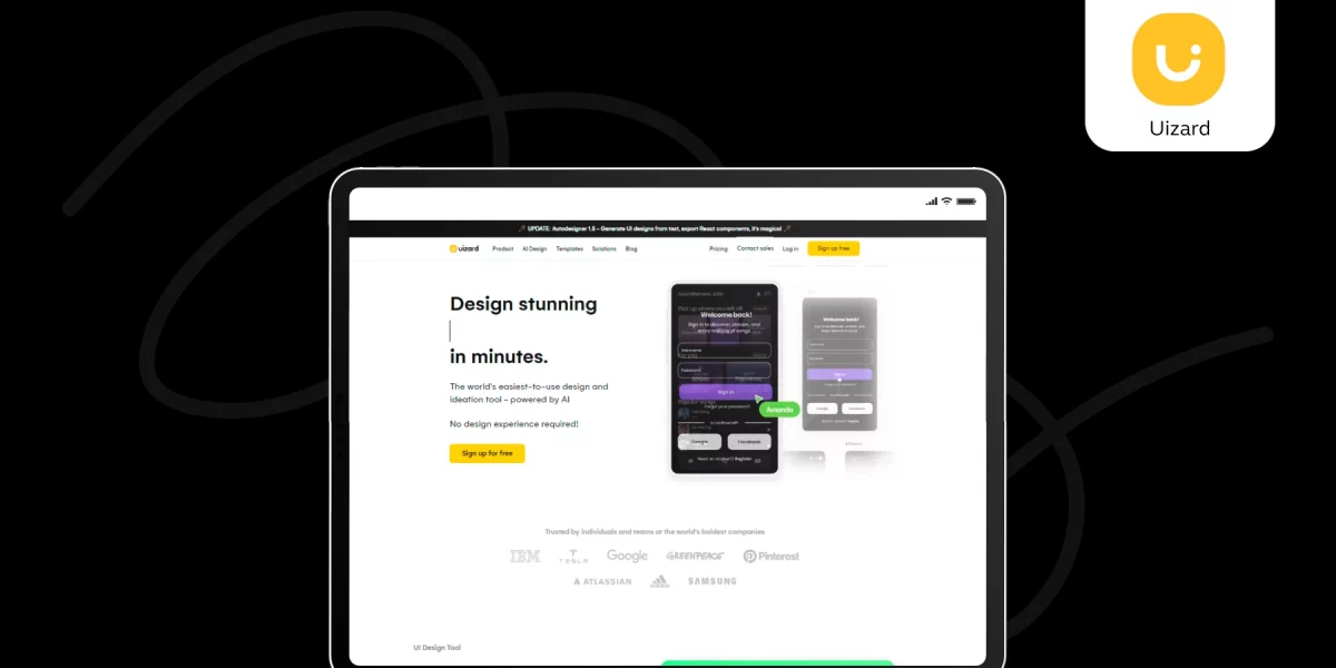 Uizard UI UX AI tool for designers