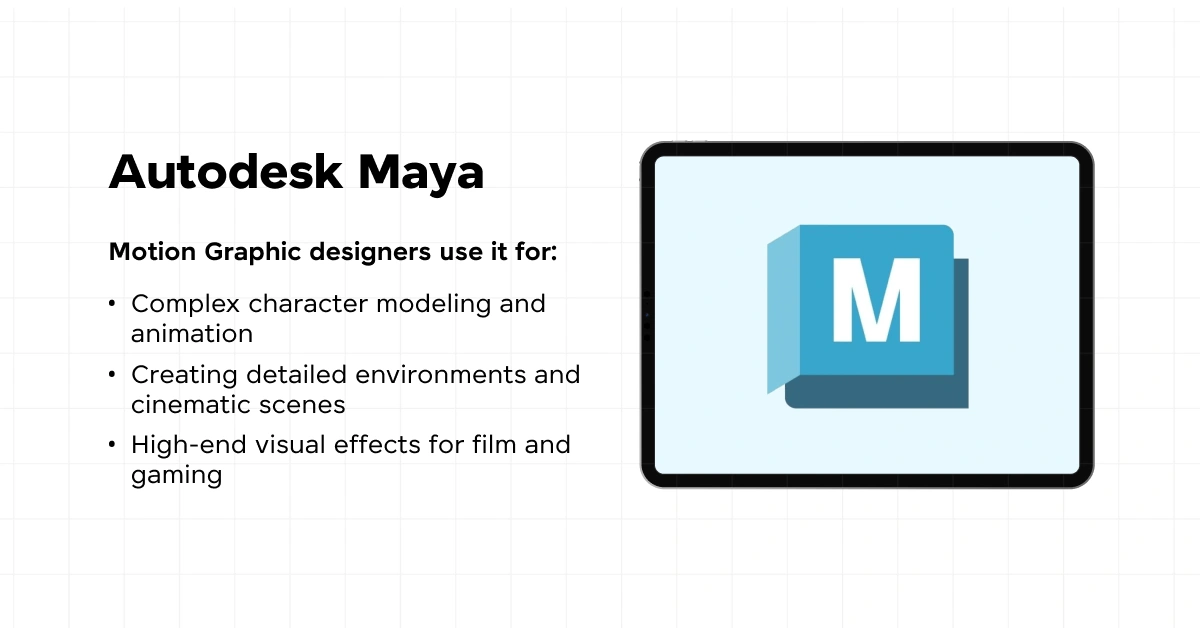 Autodesk Maya and it's uses as the best motion graphic design tool. 
