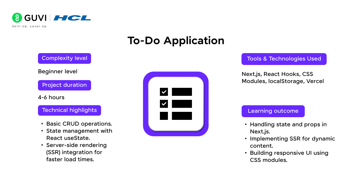 Top 15+ Next.js Projects with Source Code 3 To Do Application
