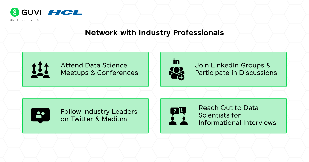 Can you get a data science job without work experience? 8 Network with Industry Professionals