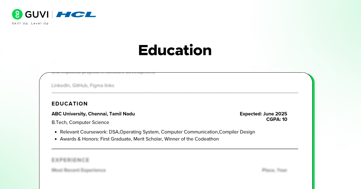 How to Build a Winning UI/UX Designer Resume 7 Education section of the resume
