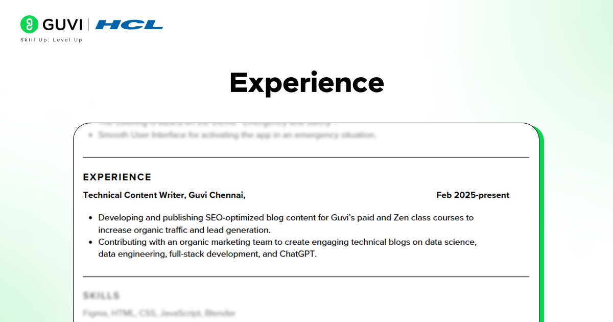 How to Build a Winning UI/UX Designer Resume 9 Experience section of the resume