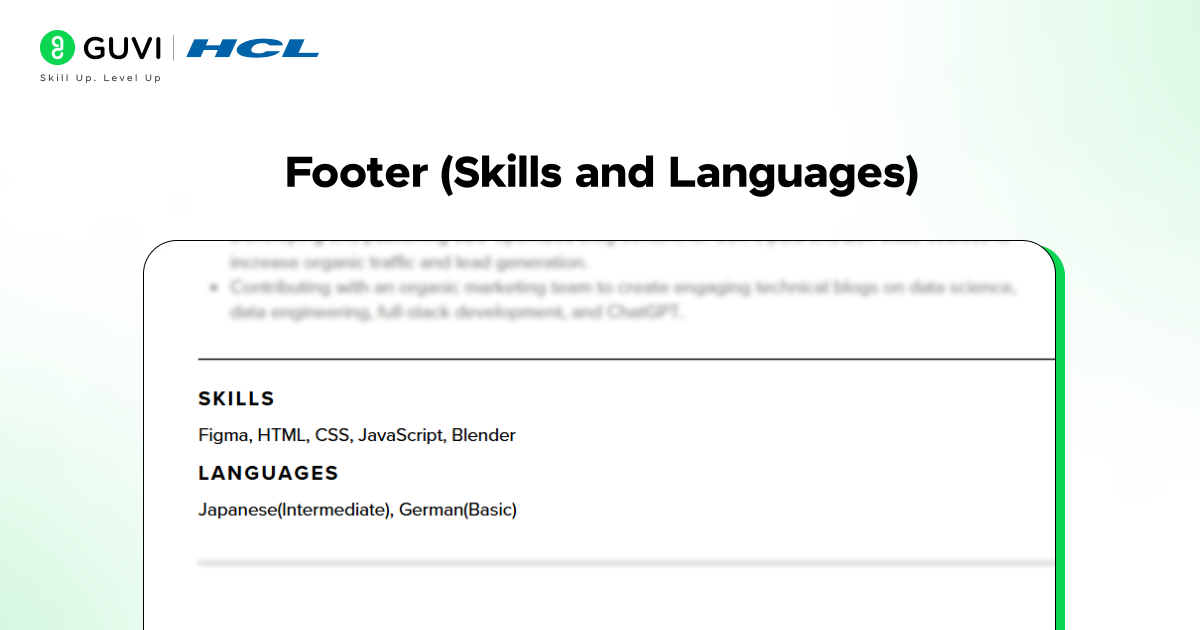 How to Build a Winning UI/UX Designer Resume 10 Footer section of the resume