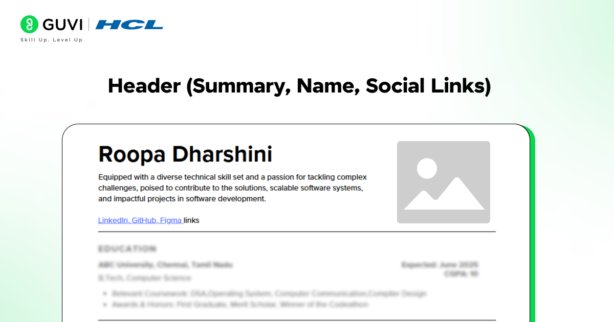 How to Build a Winning UI/UX Designer Resume 6 Header of the resume