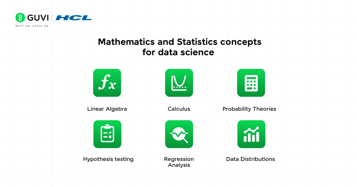 Top 7 Data Science Subjects to Kickstart Your Career 3 Mathematics and Statistics concepts for data science