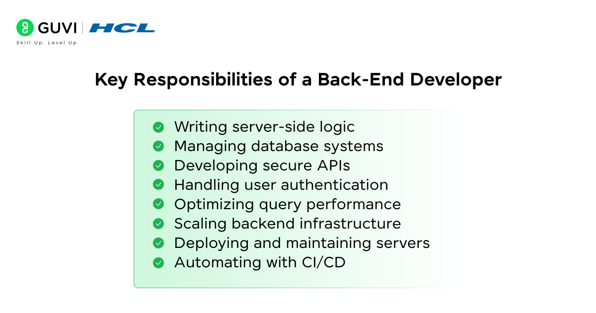 Career opportunities in web development – key responsibilities of a back-end developer