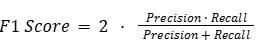 This combines precision and recall into one single metric — the harmonic mean of the two.