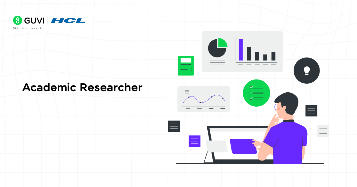 Researcher analyzing data and preparing reports.

