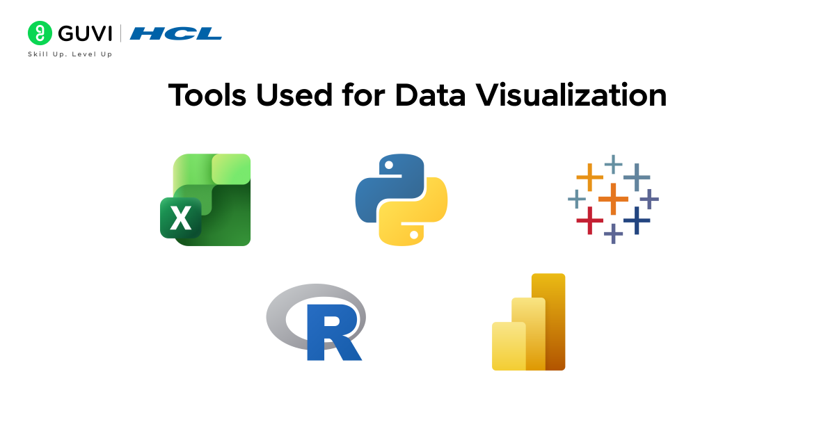Icons of popular data visualization tools shown together.
