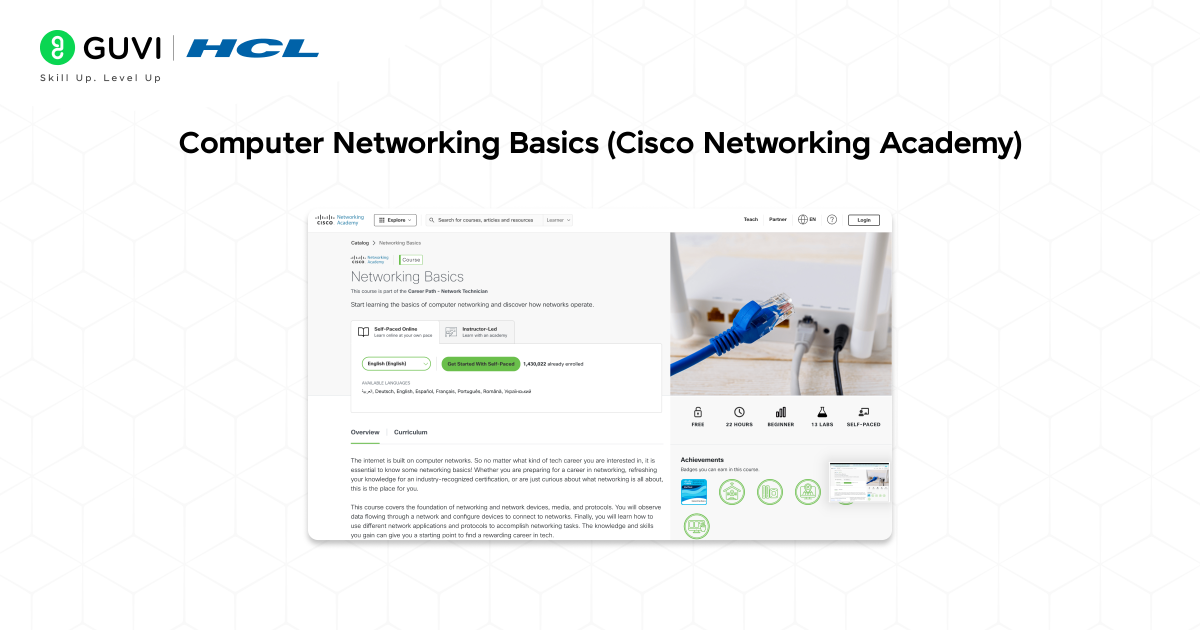 Infographic of the screenshot of the Computer networking basics.