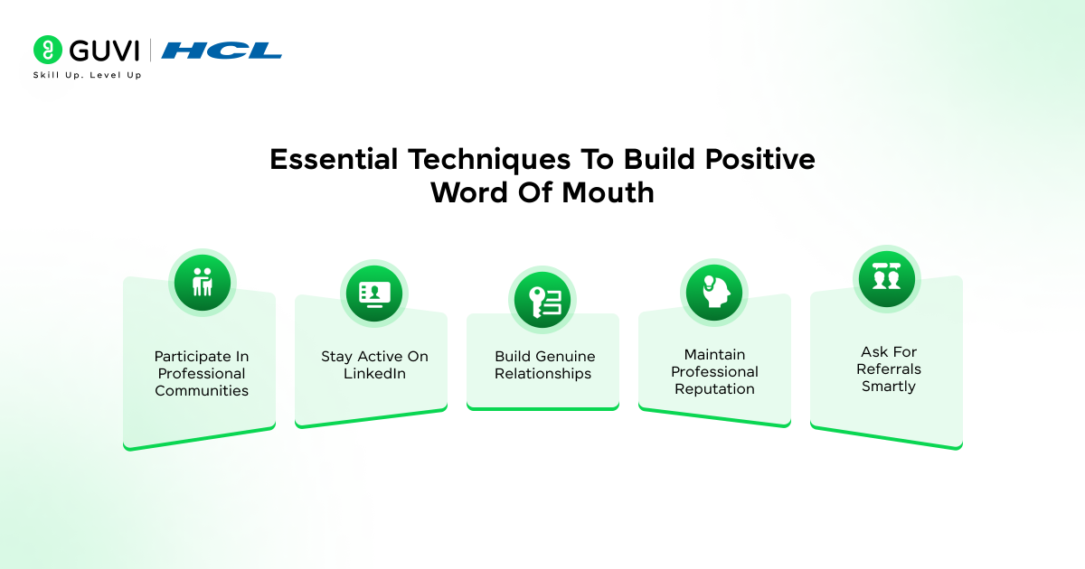 Infographic showing the essential Techniques To Build Positive Word Of Mouth

