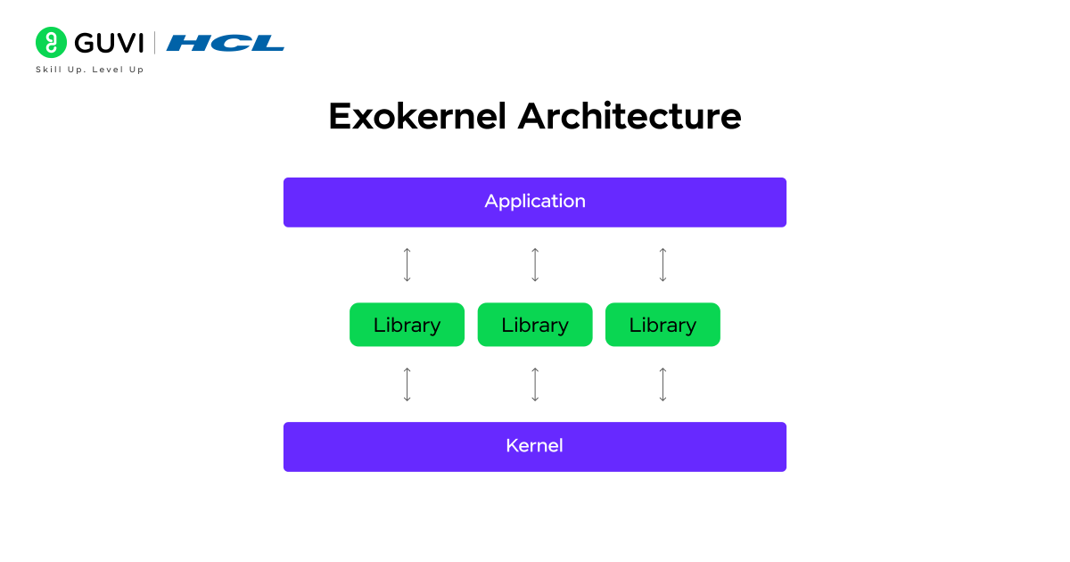 Diagram of Exokernel Architecture.