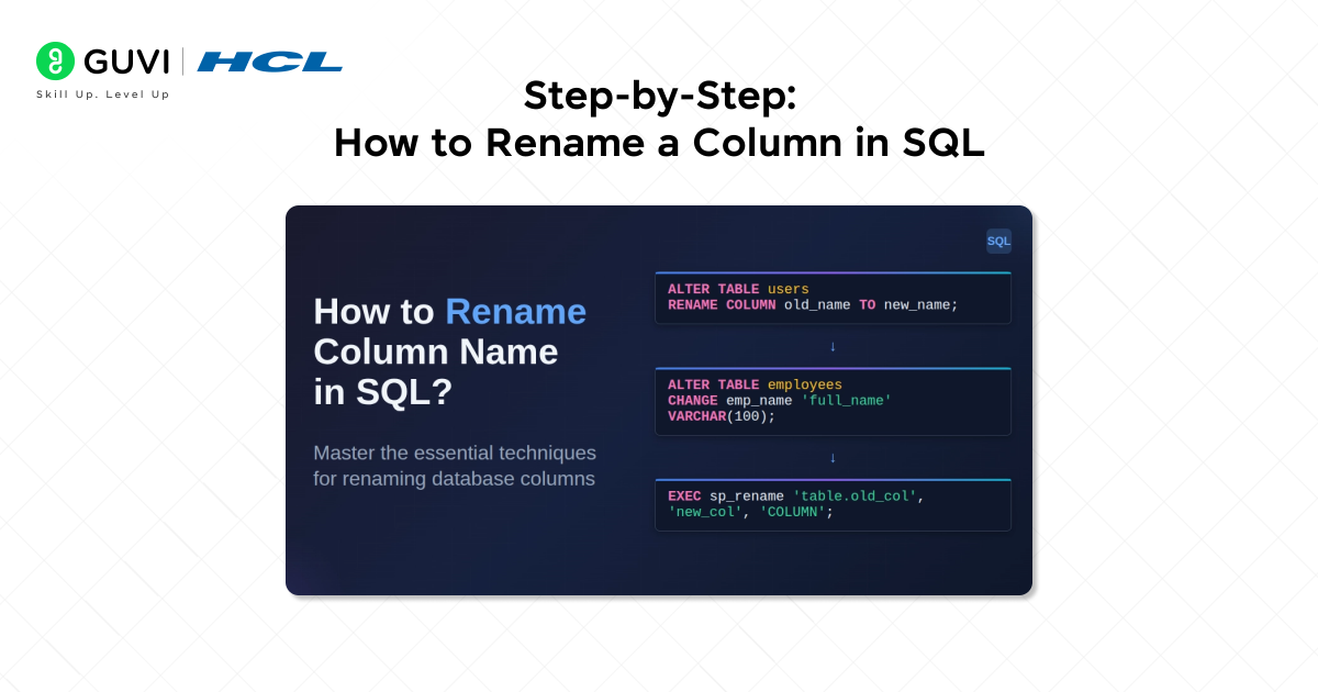 How to Rename a Column in SQL: A Beginner's Step-by-Step Guide 2 02 4