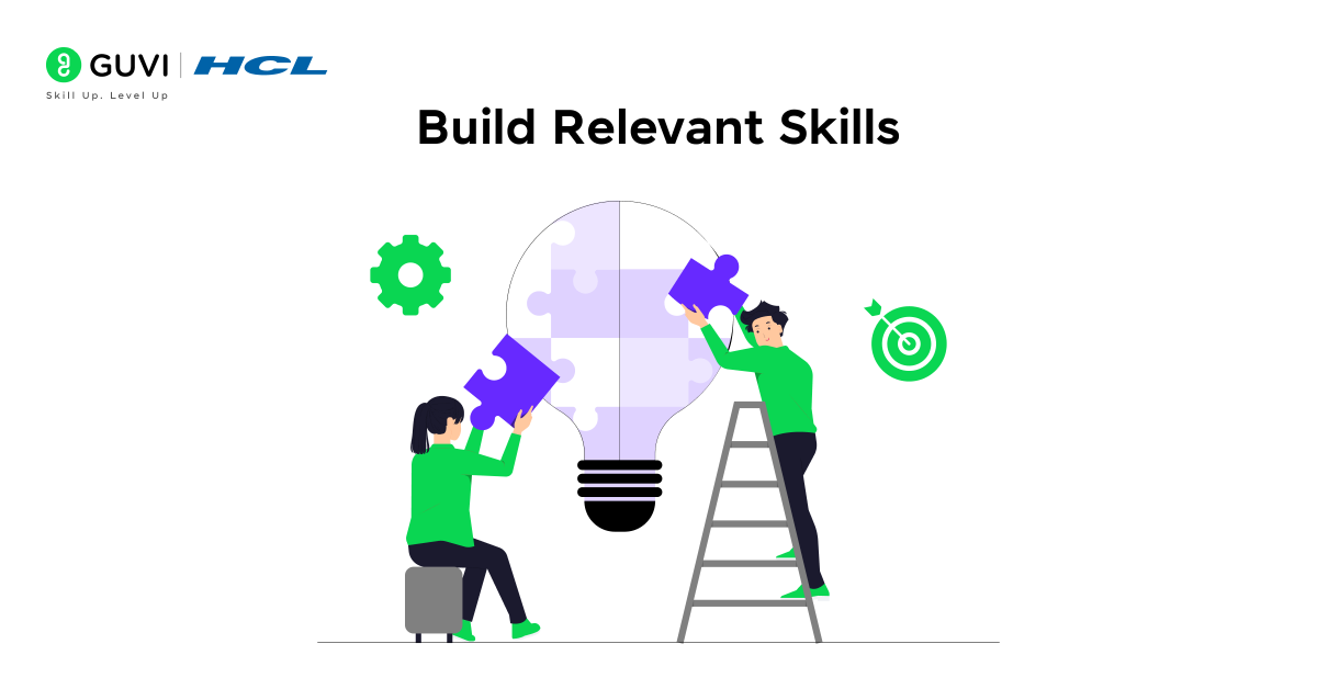 Infographic showing to build relevant skills.