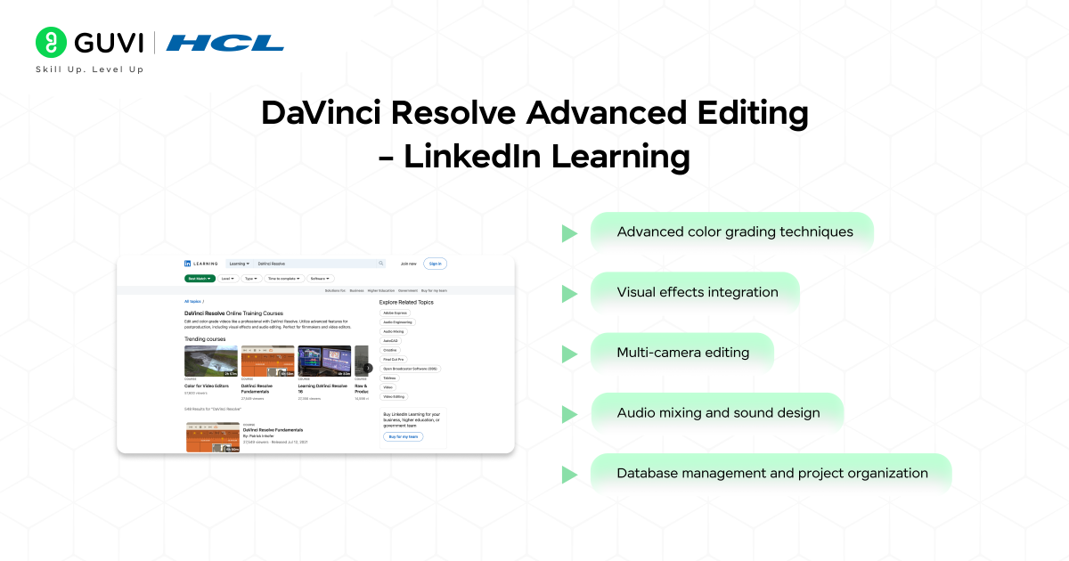 DaVinci Resolve Advanced Editing – LinkedIn Learning