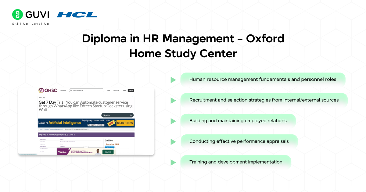 Diploma in HR Management – Oxford Home Study Center