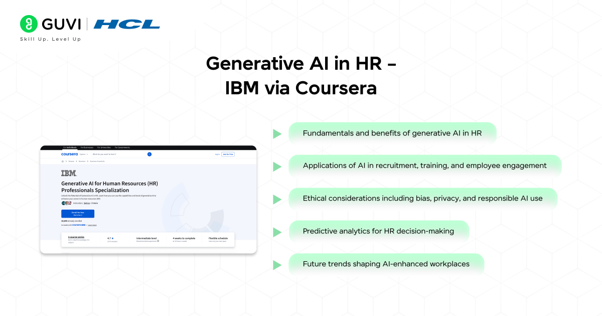 Generative AI in HR – IBM via Coursera