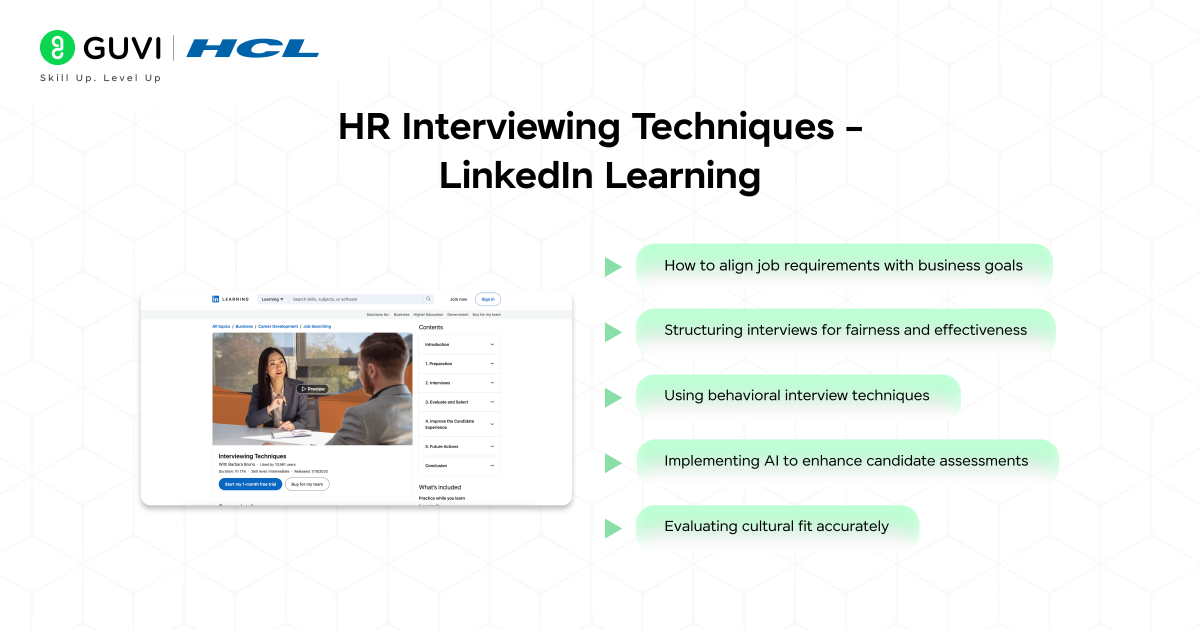 HR Interviewing Techniques – LinkedIn Learning