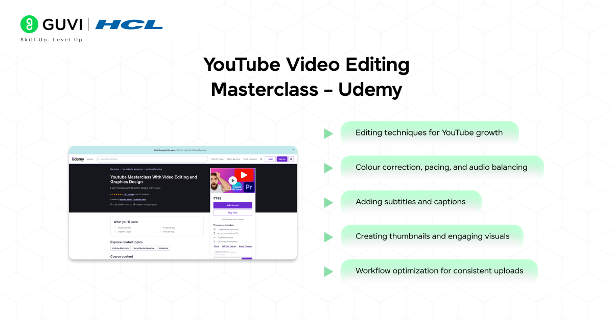 YouTube Video Editing Masterclass – Udemy