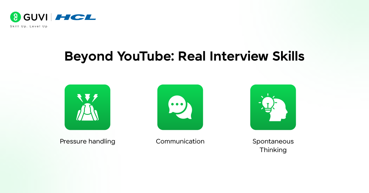Infographic showing real interview skills - beyond youtube