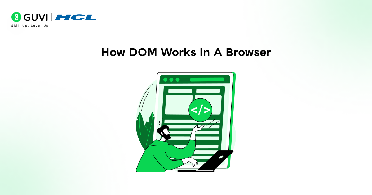 What Is DOM In JavaScript 2 Illustration showing how DOM works in a browser.