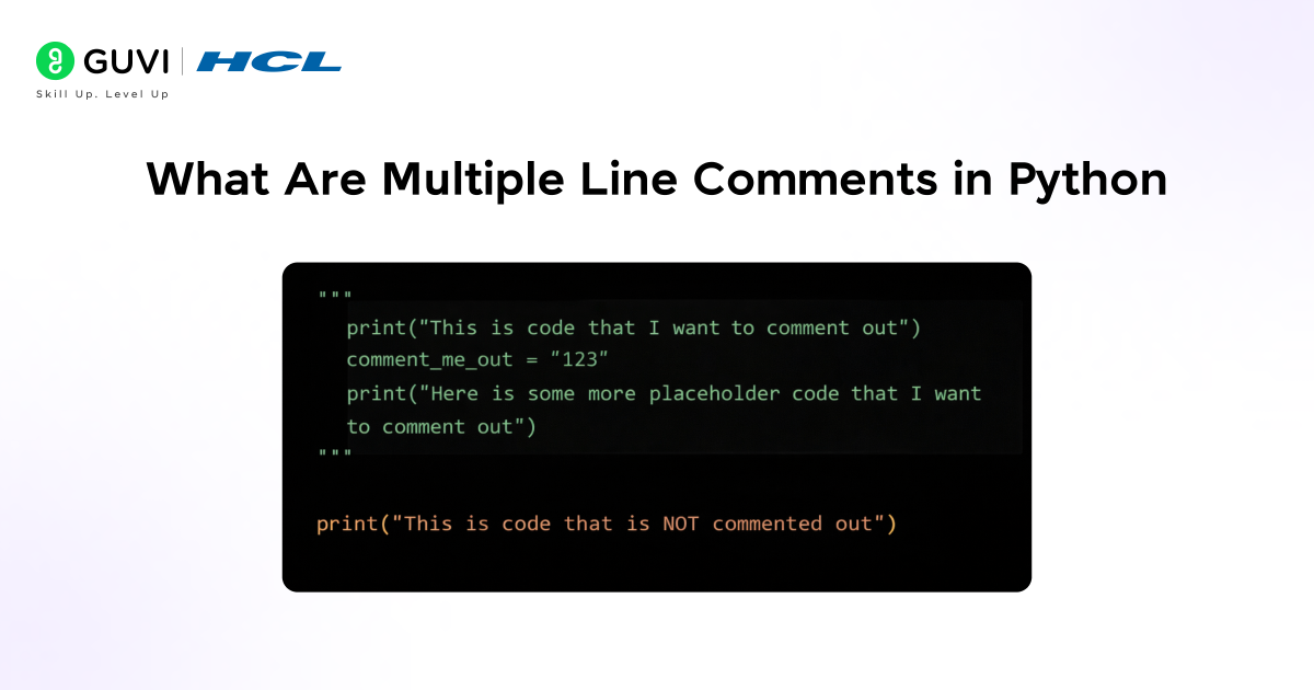 Infographic showing what are multiple line comments in python.