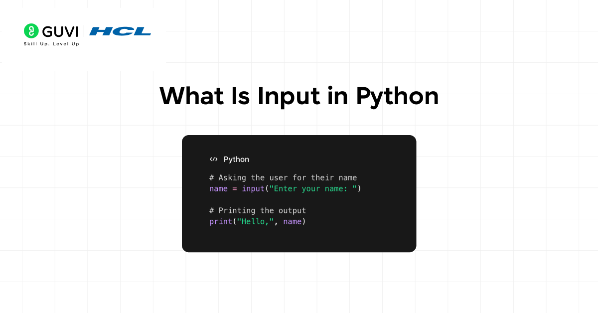 Infographic showing input in python.