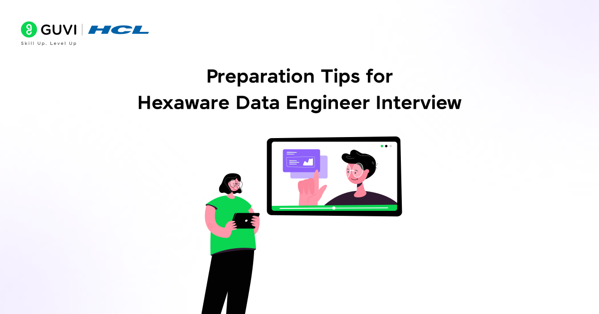 Illustration showing Hexaware Data Engineer Interview Preparation tips.