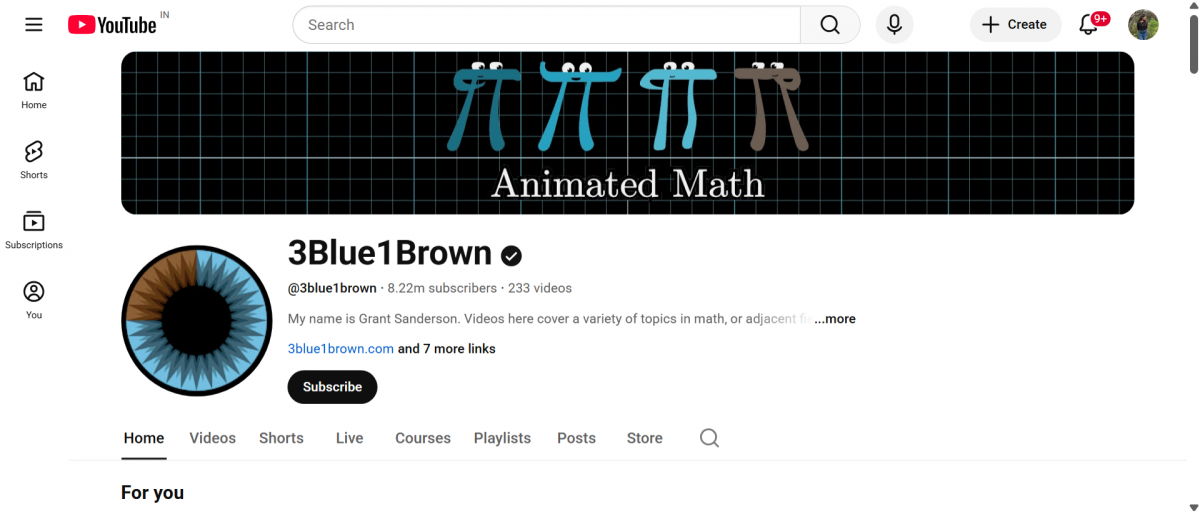 3Blue1Brown youtube channel