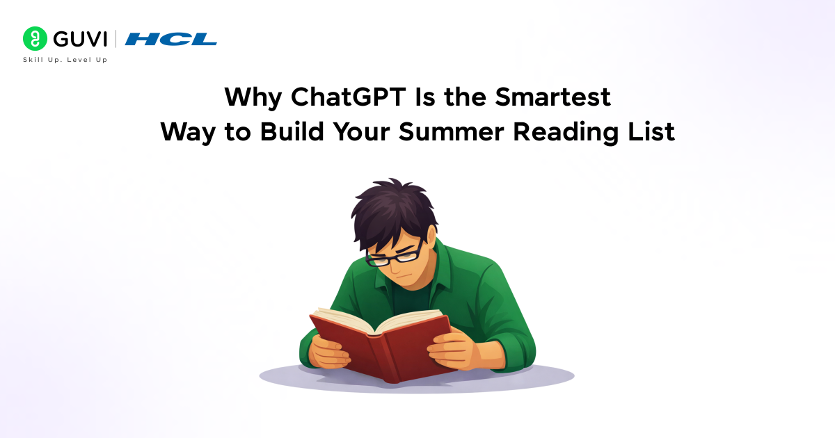 Illustration showing why chatgpt is the smartest way to build a Summer Reading List 
