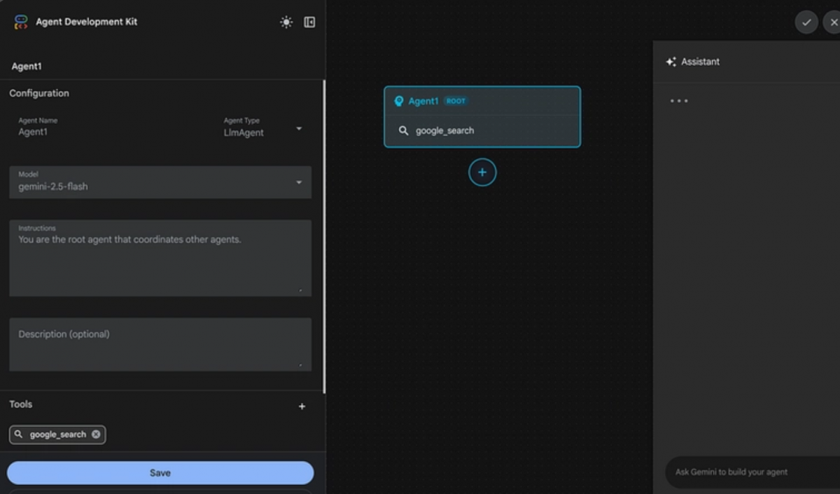 This starts a local server (by default at http://127.0.0.1:8000). The Visual Builder is part of this ADK Dev UI; open http://127.0.0.1:8000/dev-ui/ in your browser.