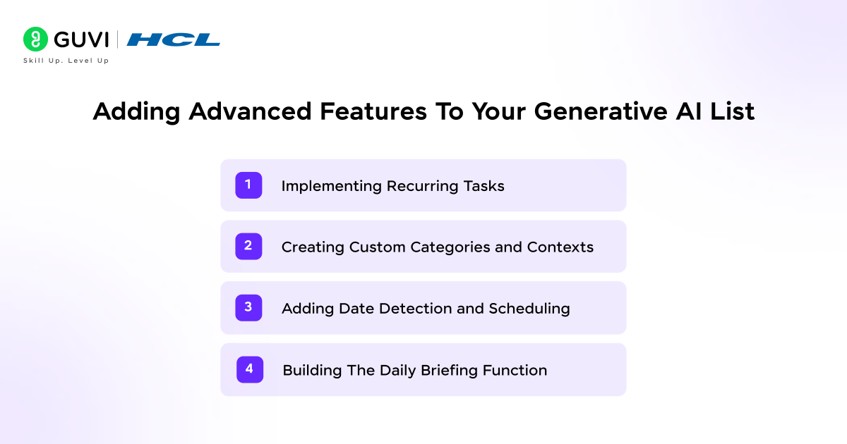 Build a To-Do List with Generative AI: A Beginner's Guide 4 Adding Advanced Features To Your Generative AI List