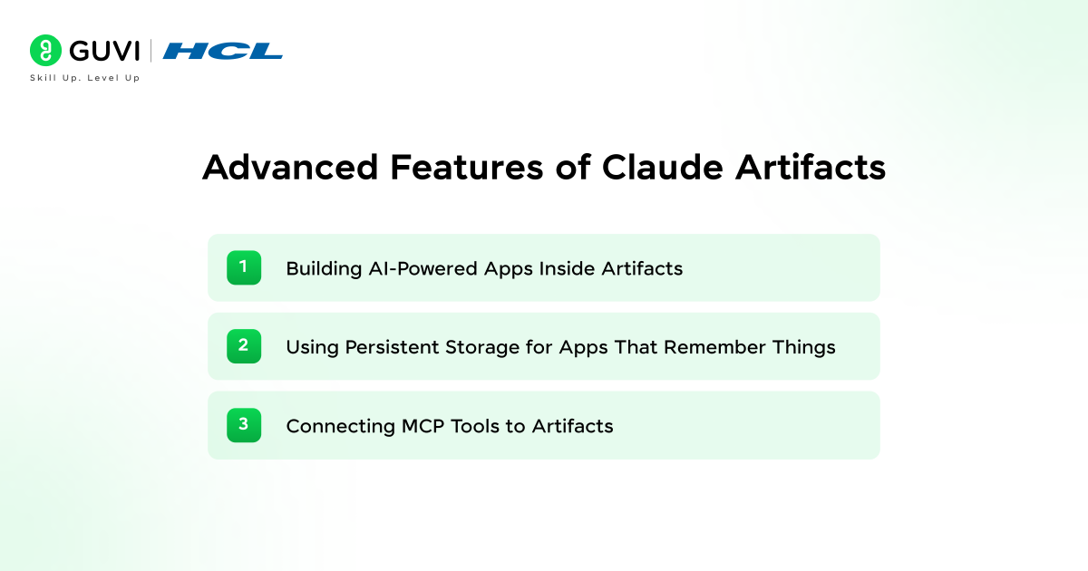 Advanced features of Claude Artifacts