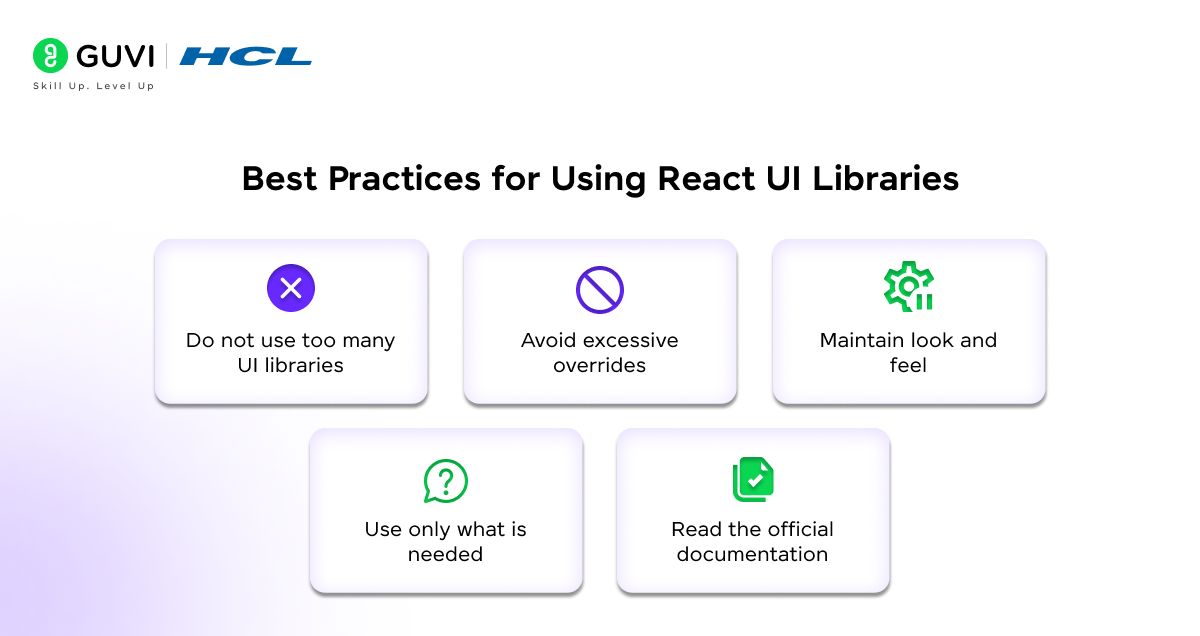15 Best React UI Libraries for Developers (Complete List) 4 Best Practices for Using React UI Libraries